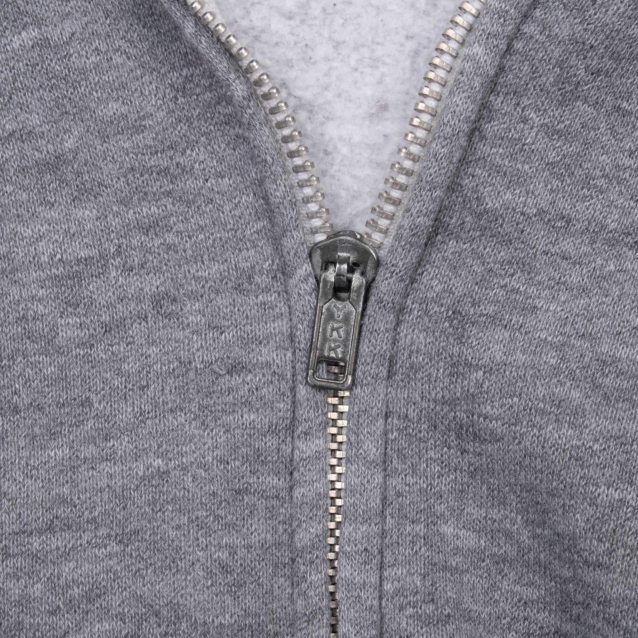 Vintage Russell Athletic Blank Grey Zip Up Hoodie Sweatshirt 1970S Size XL Made In Usa