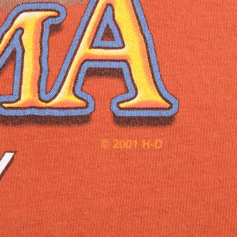 Vintage Harley Davidson Bryan Moore Oklahoma Orange Tee Shirt 2001 Size Medium Made In USA