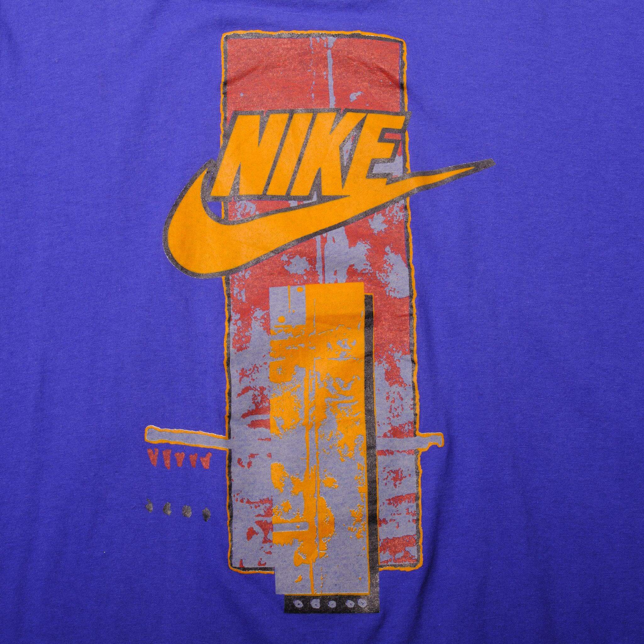Vintage Purple Nike Tee Shirt 1987-1994 Size L Made In USA With Single Stitch Sleeves.