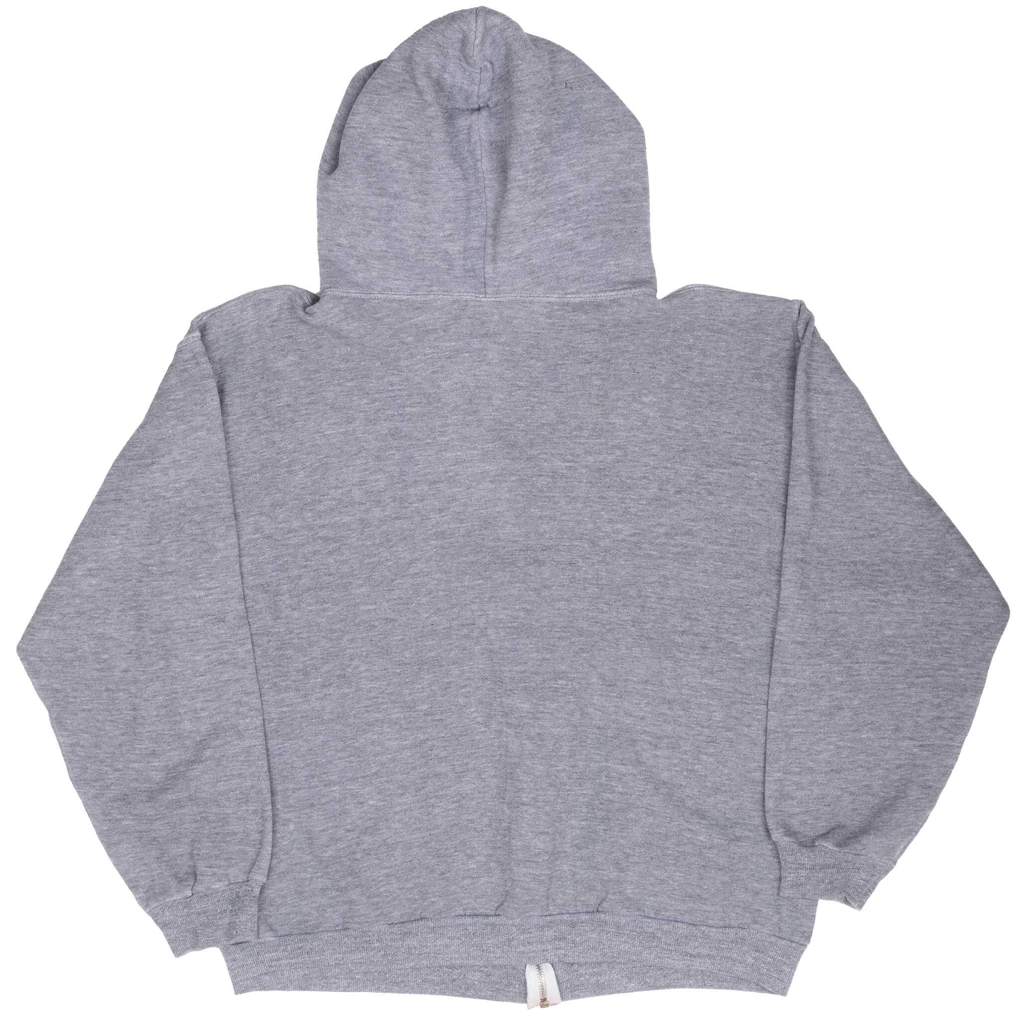 Vintage Russell Athletic Blank Grey Zip Up Hoodie Sweatshirt 1970S Size XL Made In Usa