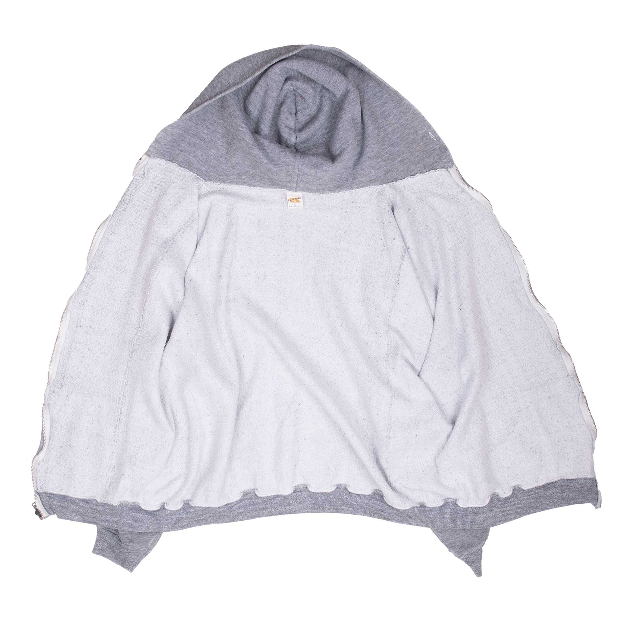 Vintage Russell Athletic Blank Grey Zip Up Hoodie Sweatshirt 1970S Size XL Made In Usa