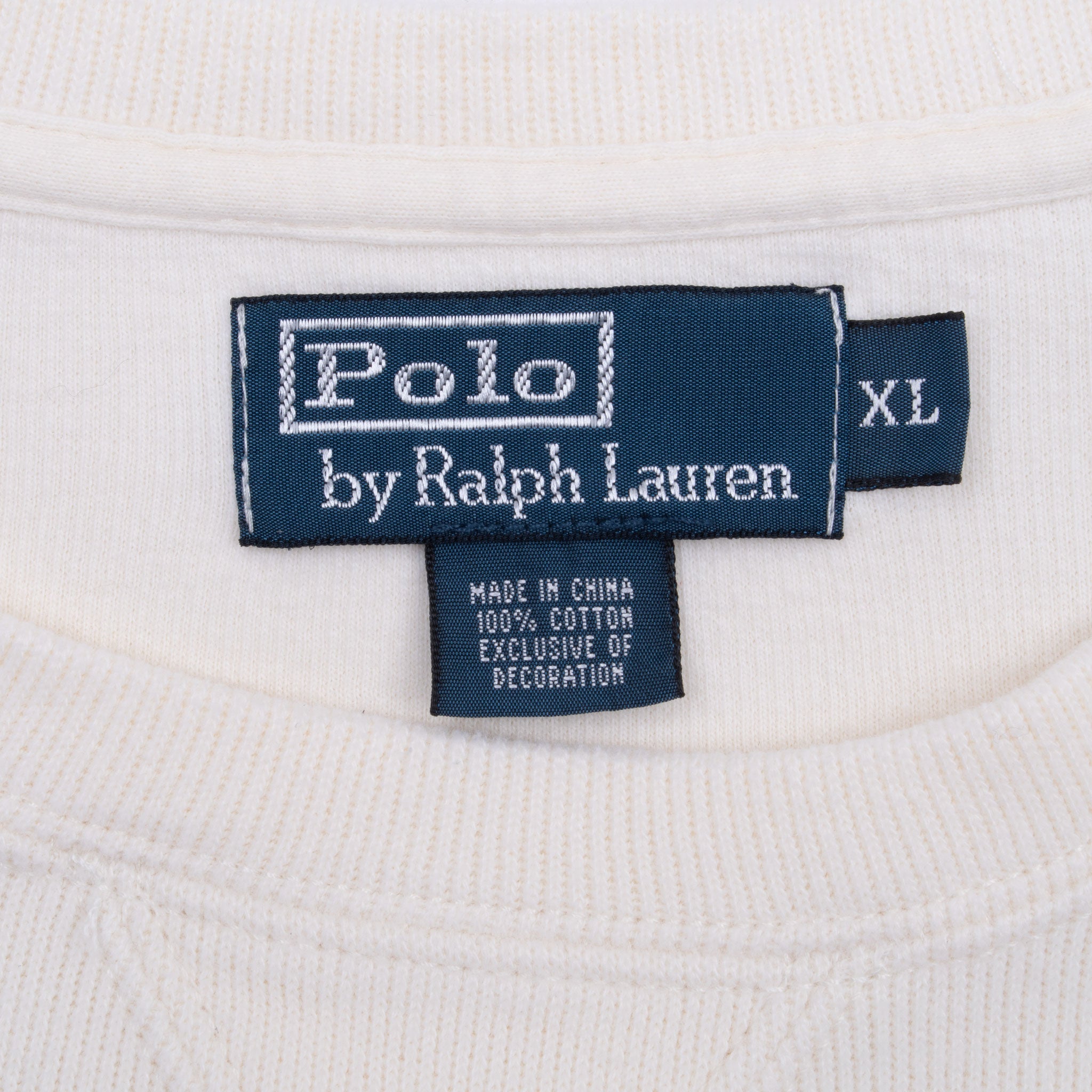 Vintage Polo Ralph Lauren Cream 1990S Sweater Size XL