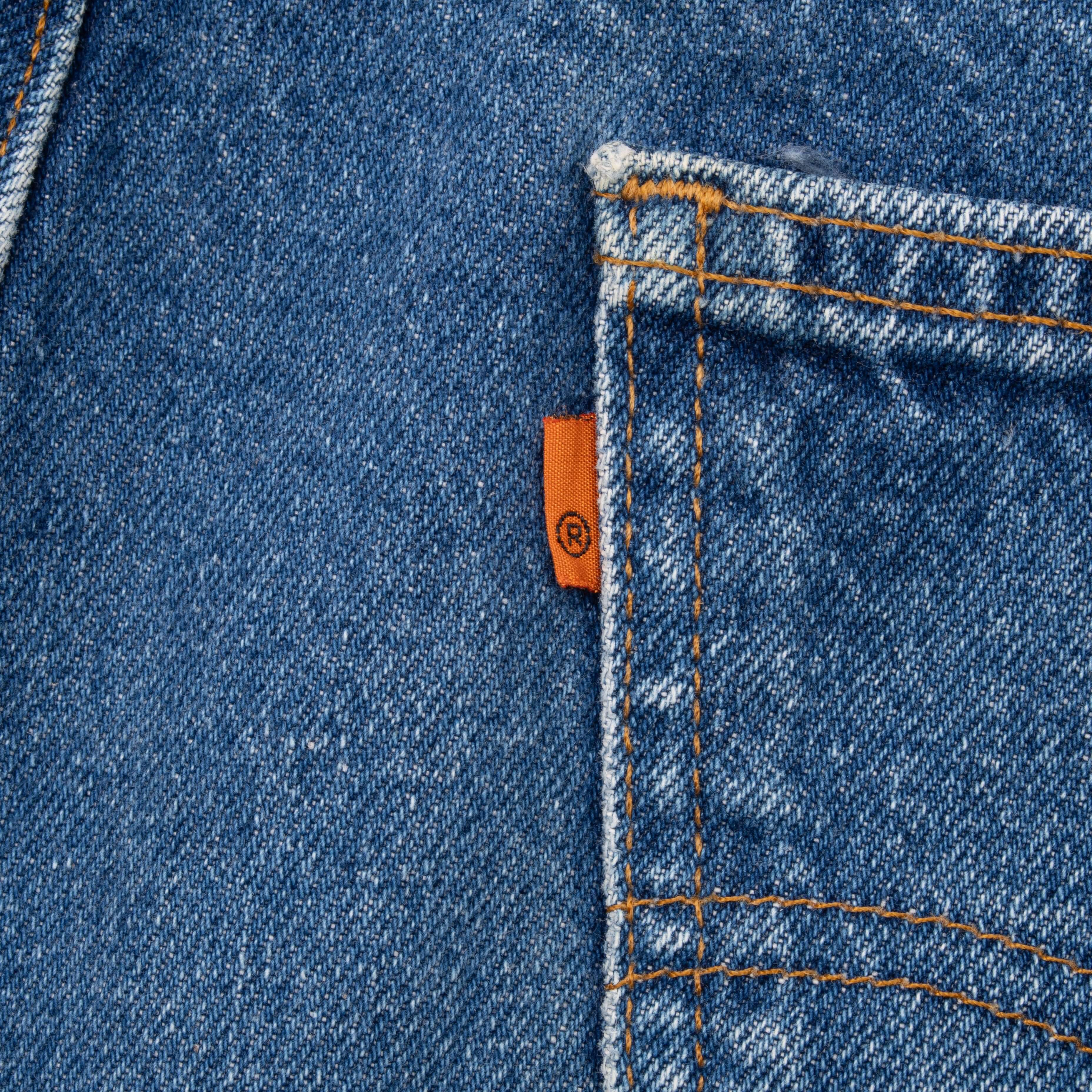 VINTAGE LEVIS 517 ORANGE TAB INDIGO JEANS 1980S 38X32 MADE IN USA