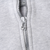 Close-up of quarter zipper and Nike Swoosh pull on grey hoodie