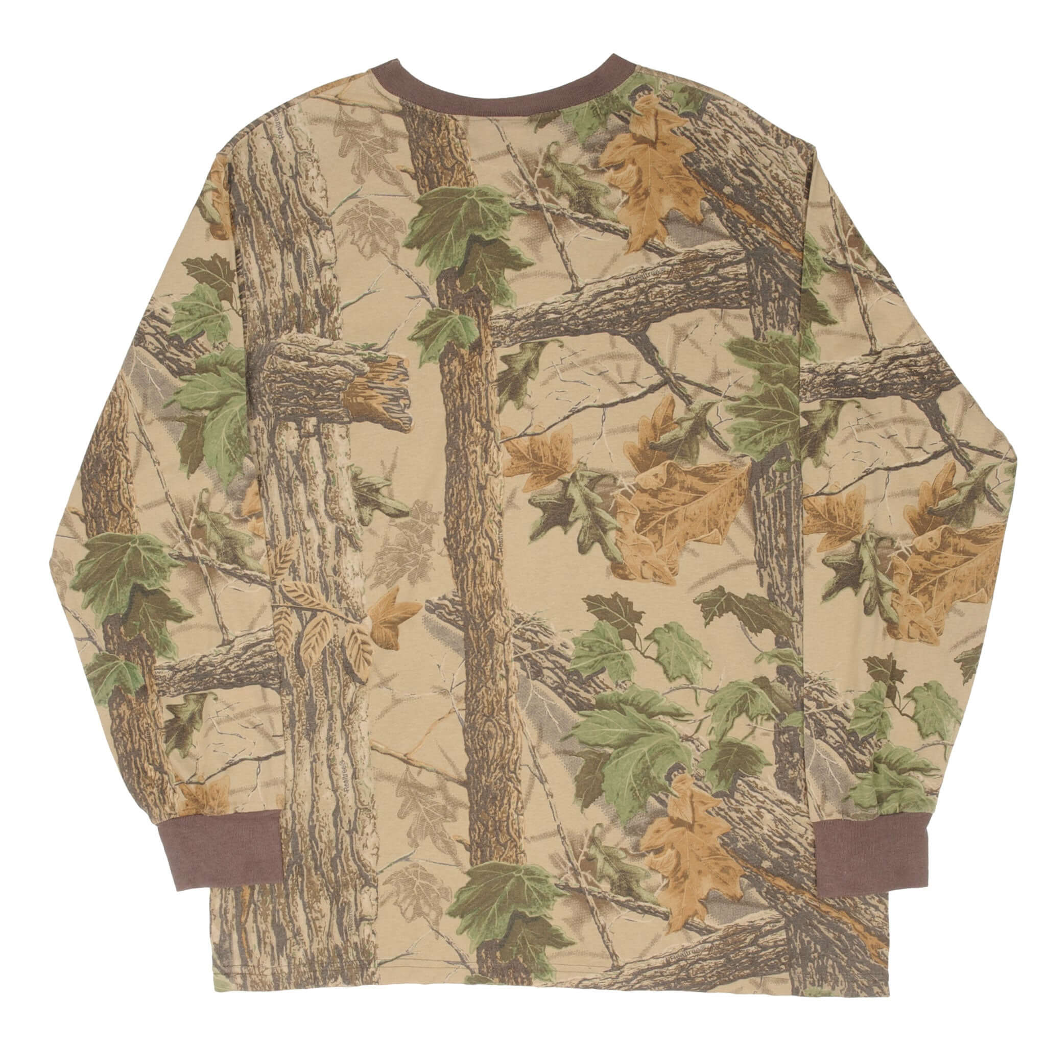 Vintage Hunting Realtree Camo Long Sleeve Pocket Tee Shirt 1990S Size XL