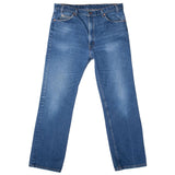 Vintage Levis 517 Orange Tab Indigo Jeans Boot Cut Size 38X32 Made In Usa With Medium Wash 1980s

Size on tag 40X34 actual Size Is 38X32

Back Button #575