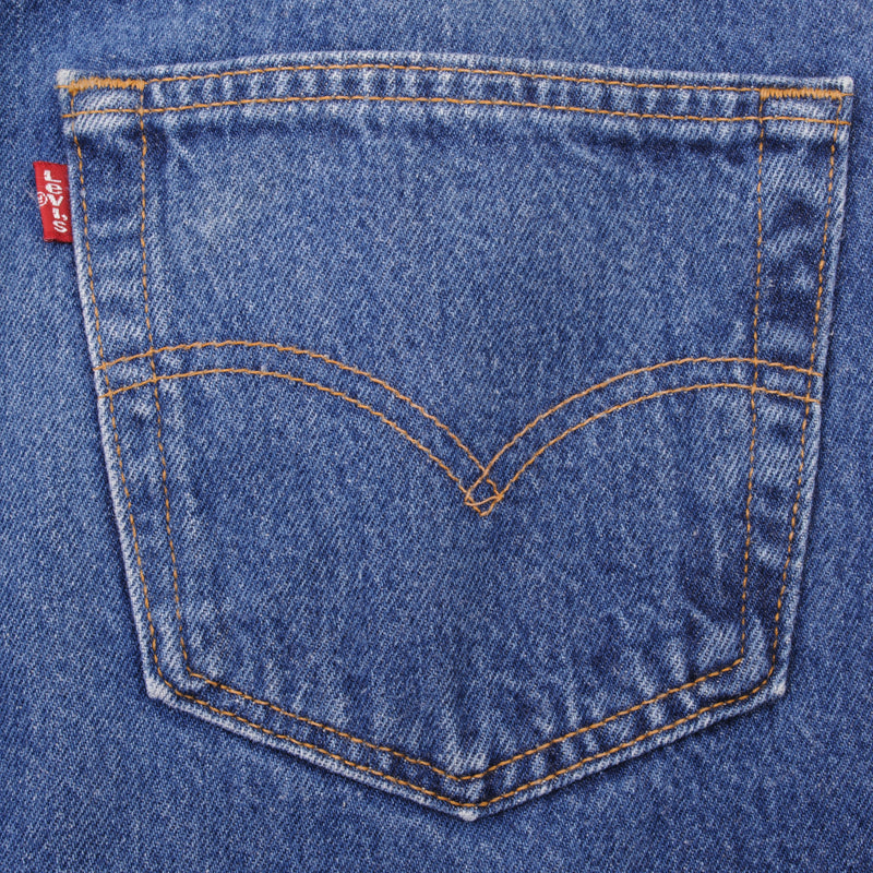 Beautiful Indigo Levis 501 Jeans 1990s Made in USA with Medium Wash   Size on tag 34X32  Back Button #511M