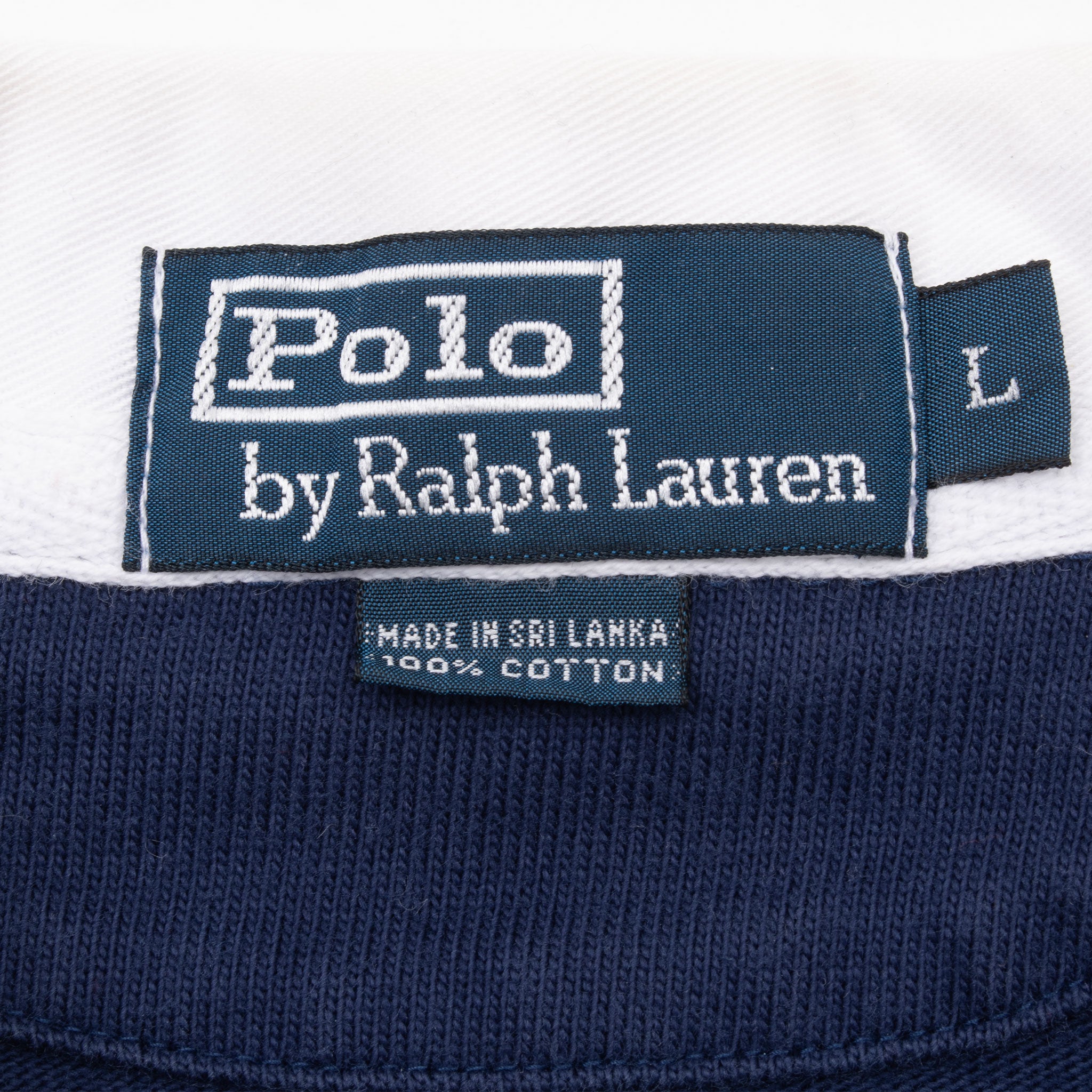 Vintage Ralph Lauren Navy Blue Rugby Polo Shirt 1990S Size Large