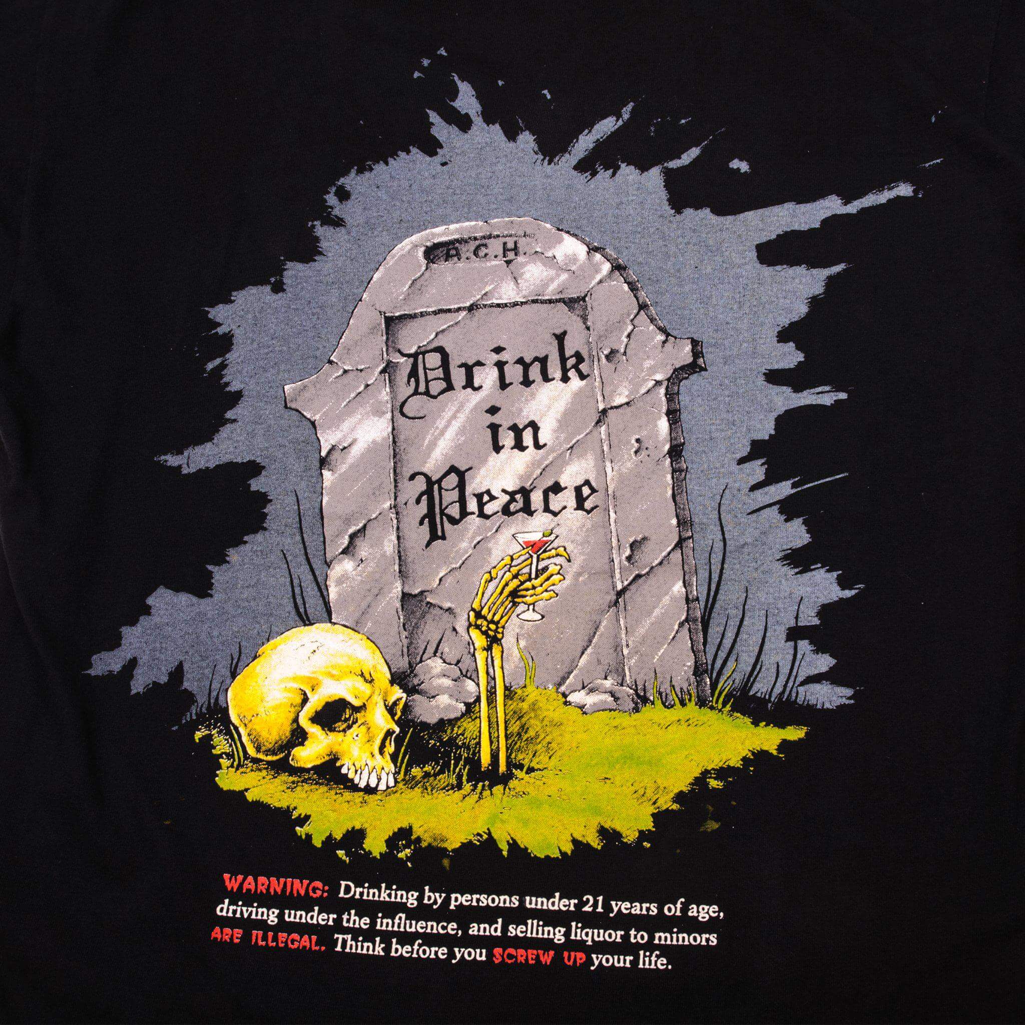 VINTAGE BLACK DEATH VODKA GUN N ROSES TEE SHIRT 1992 SIZE MEDIUM MADE IN USA