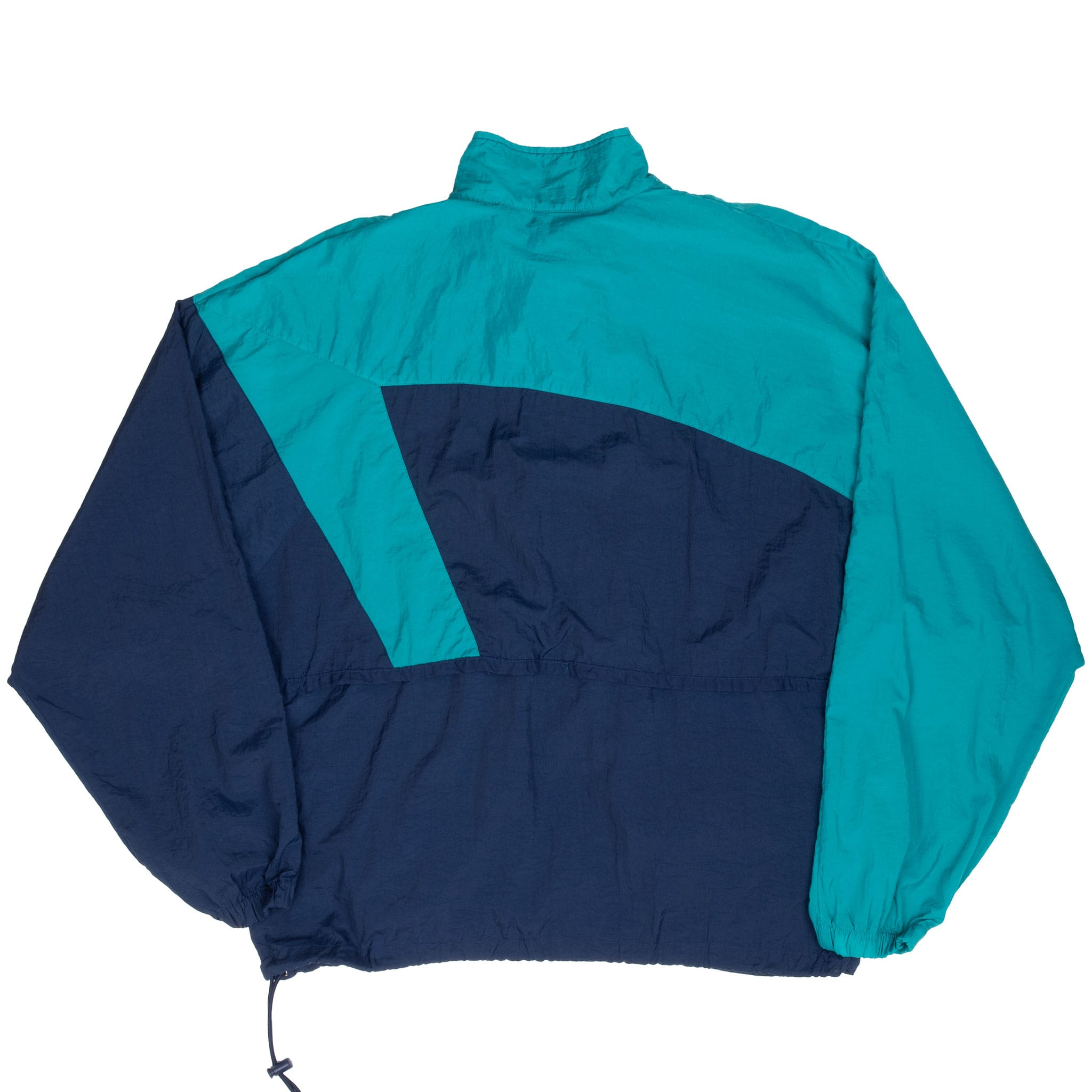 VINTAGE NIKE CLASSIC SWOOSH BLUE TEAL WINDBREAKER JACKET EARLY 1990S LARGE