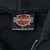 Harley-Davidson Motor Clothes neck label showing 50% polyester and 50% cotton