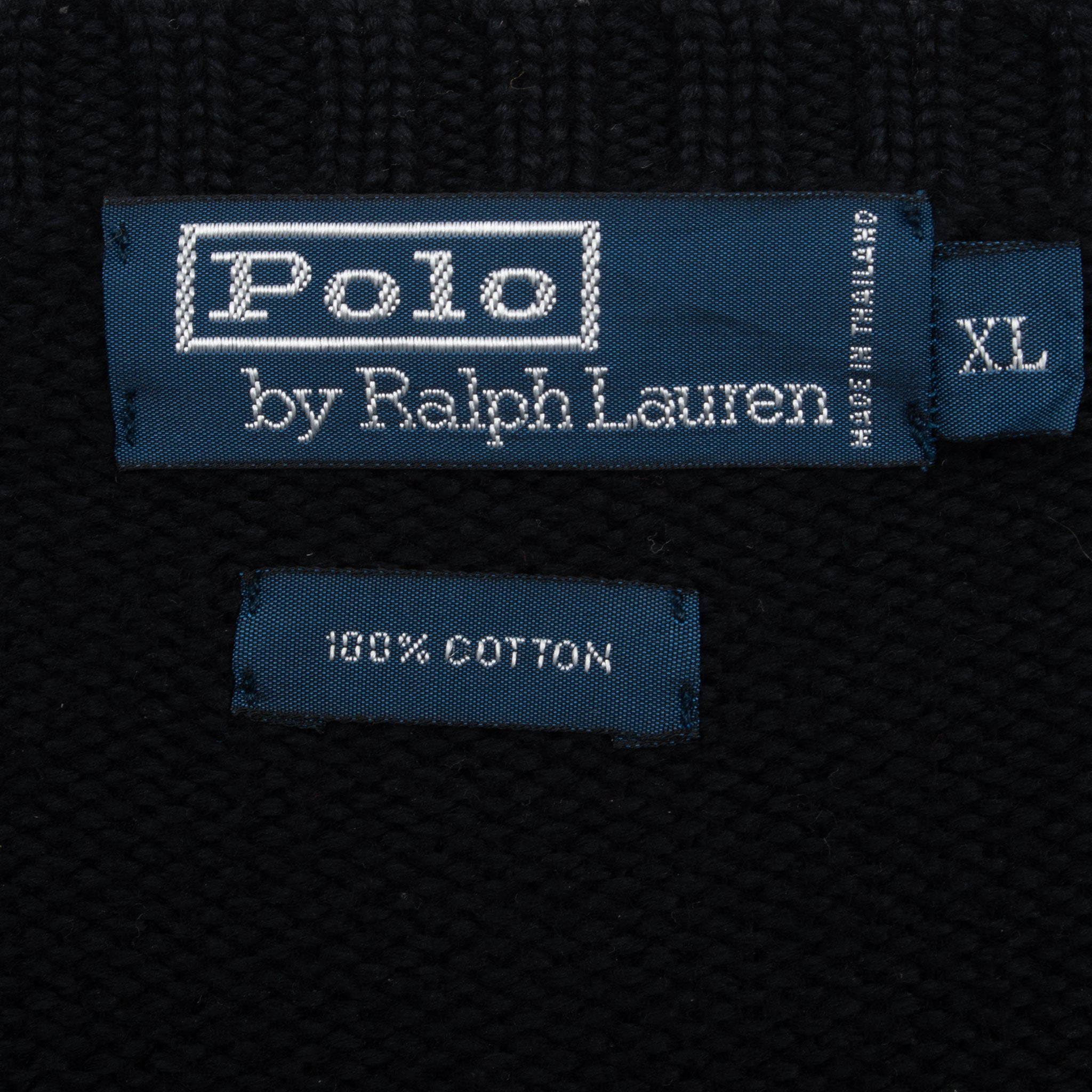 Vintage Ralph Lauren Black Knit Sweater Size XL 1990S