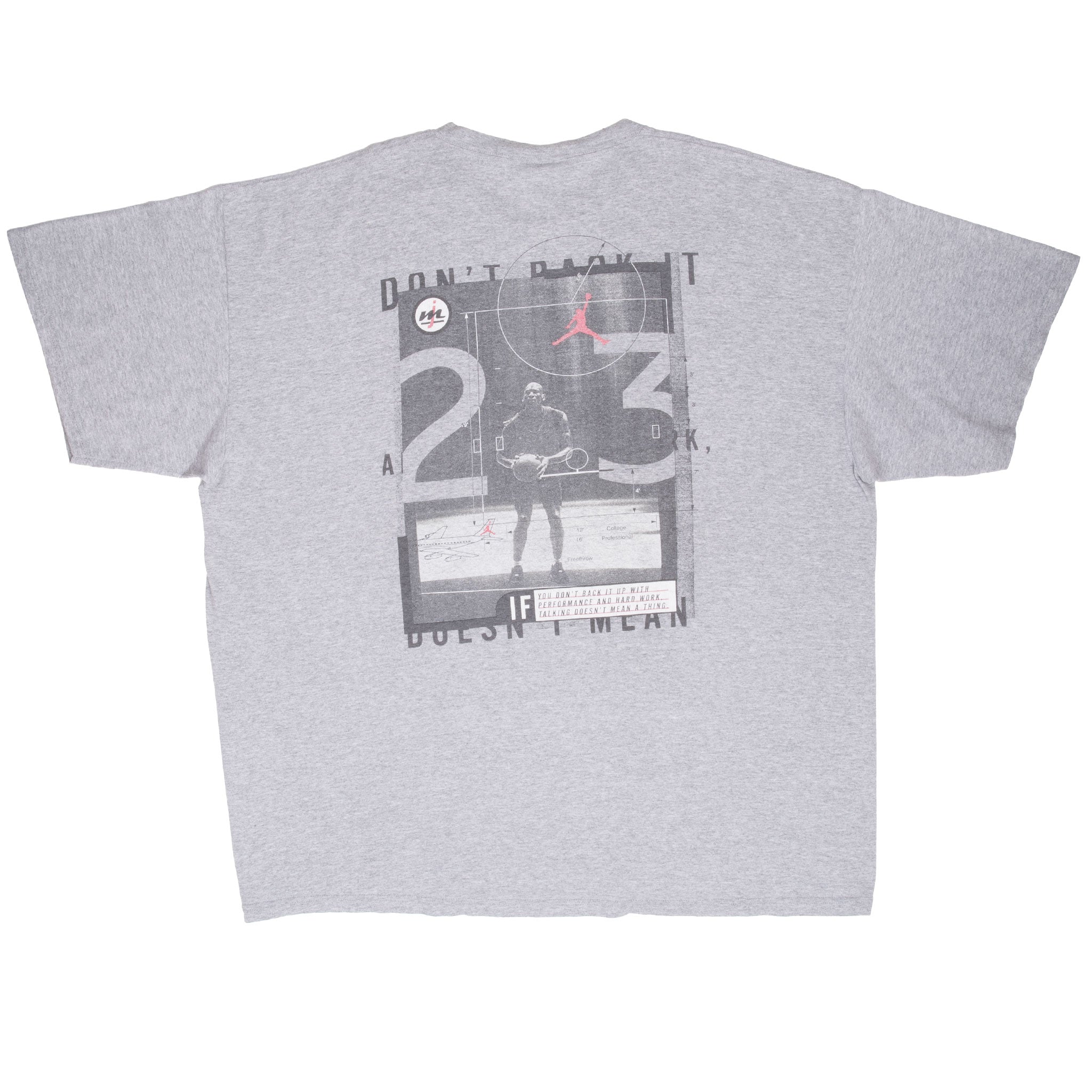 Vintage Nike Michael Jordan 1990S Grey Tee Shirt 1990S Size 2XL Made In Usa