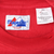 Majestic neck label and XXL care tag inside red Kansas City Chiefs sweatshirt