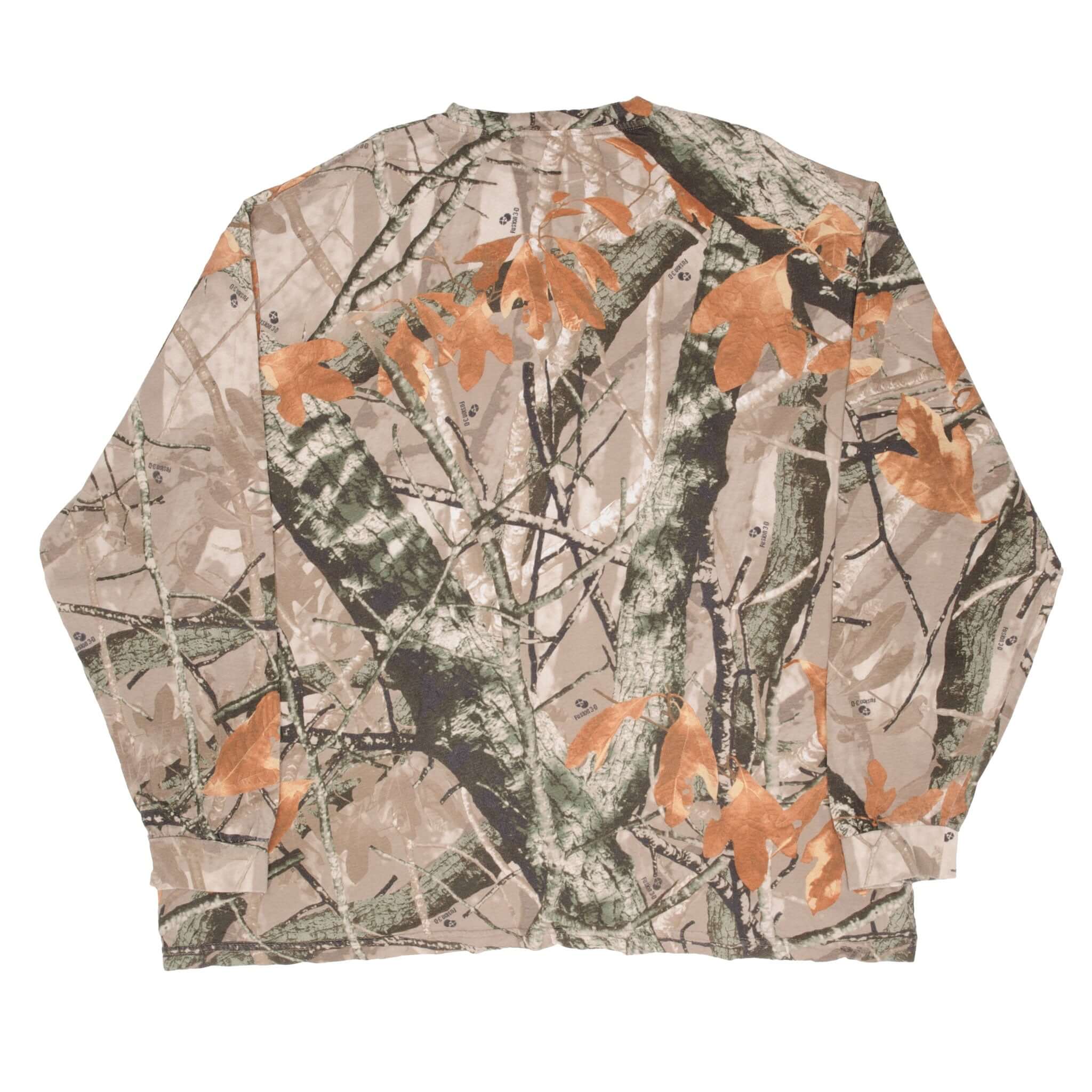VINTAGE HUNTING FUSION 3D CAMO LONG SLEEVE POCKET TEE SHIRT SIZE 3XL