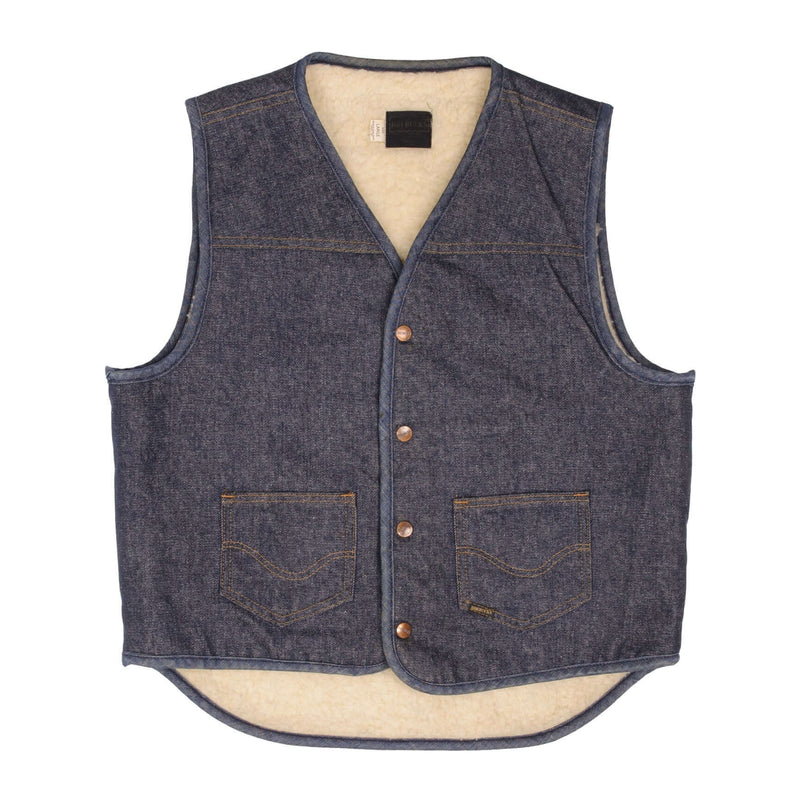 Vintage Roebucks Sherpa Vest Jacket Size Large Made In Usa 
