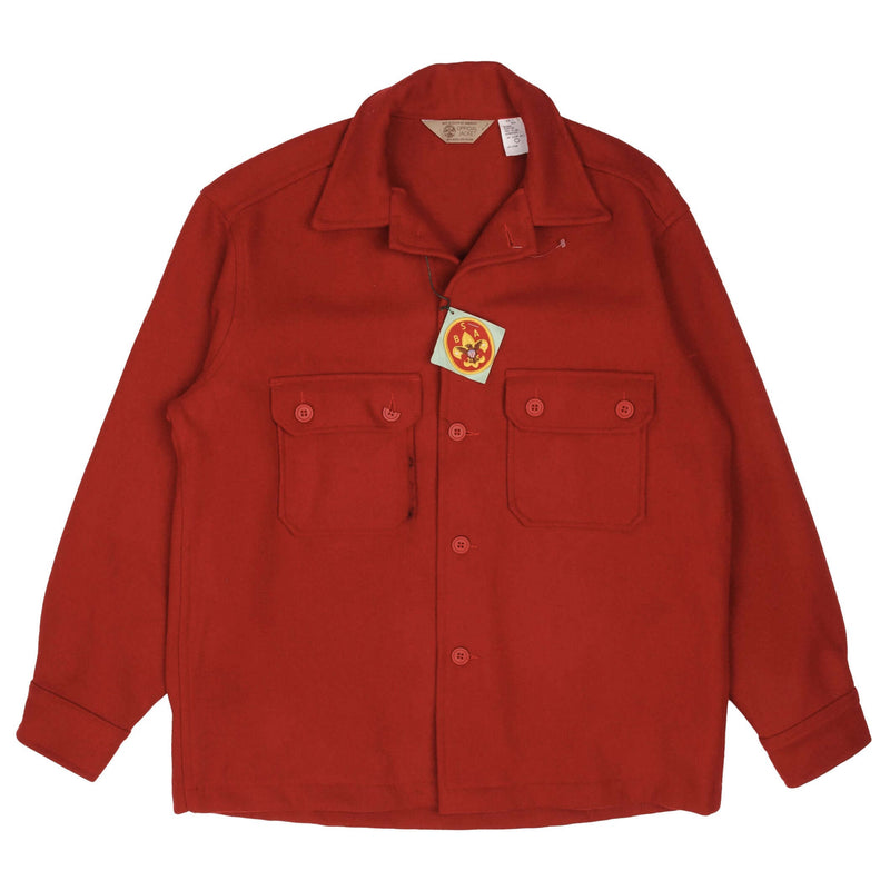 Vintage Boy Scouts Of America Red Wool Jacket 1970S 1980S Medium Made In USA Deadstock