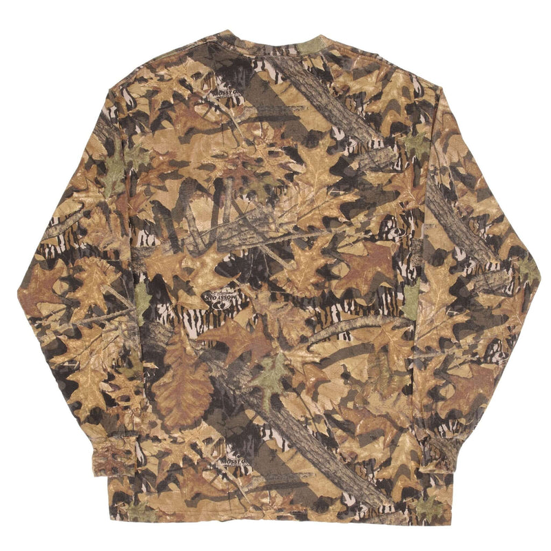Vintage Hunting Mossy Oak Forest Floor Camo Long Sleeve Tee Shirt Size Large