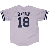 Vintage Mlb New York Yankees Damon #18 Majestic Jersey 2000S Size Large