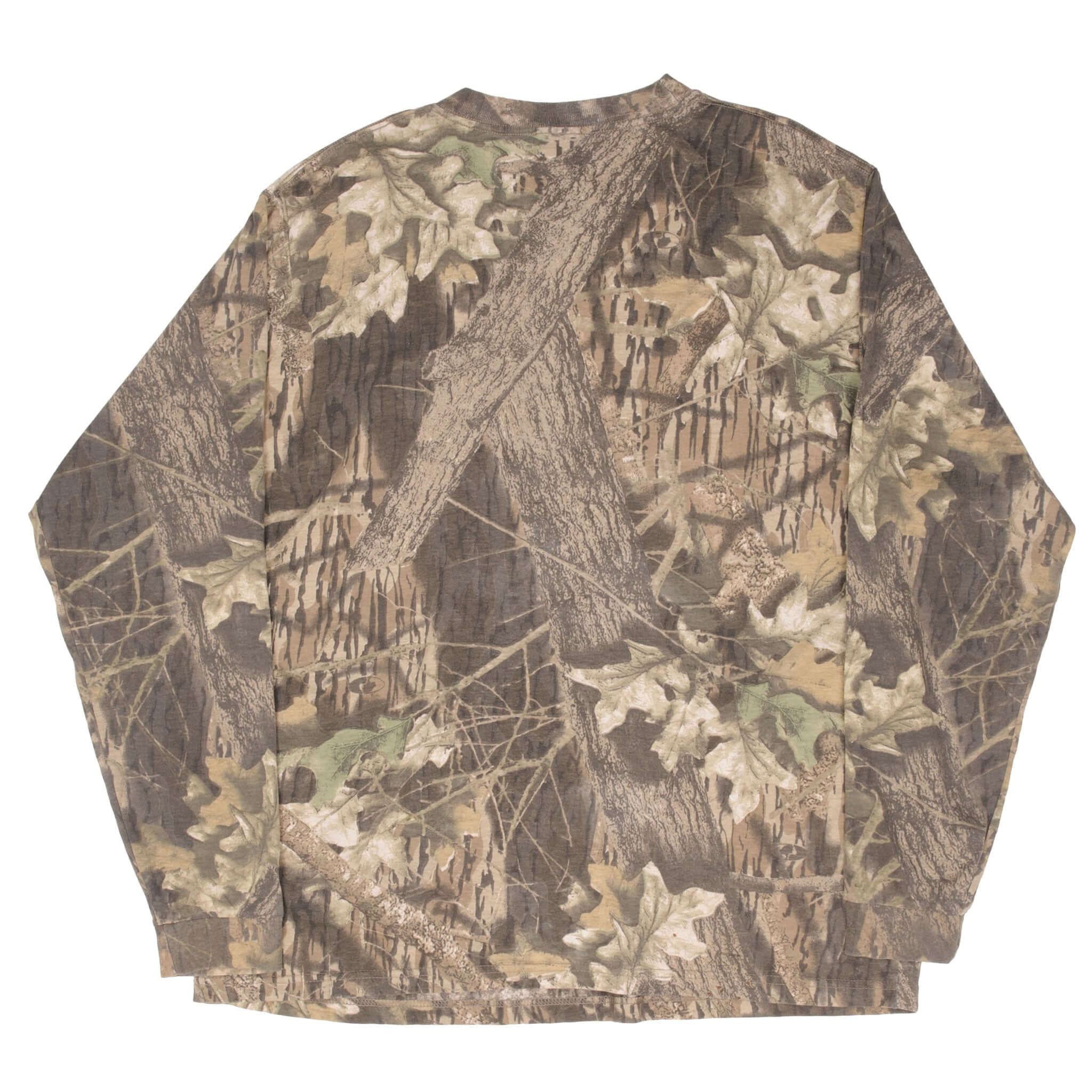 VINTAGE HUNTING MOSSY OAK CAMO LONG SLEEVE POCKET TEE SHIRT SIZE XL