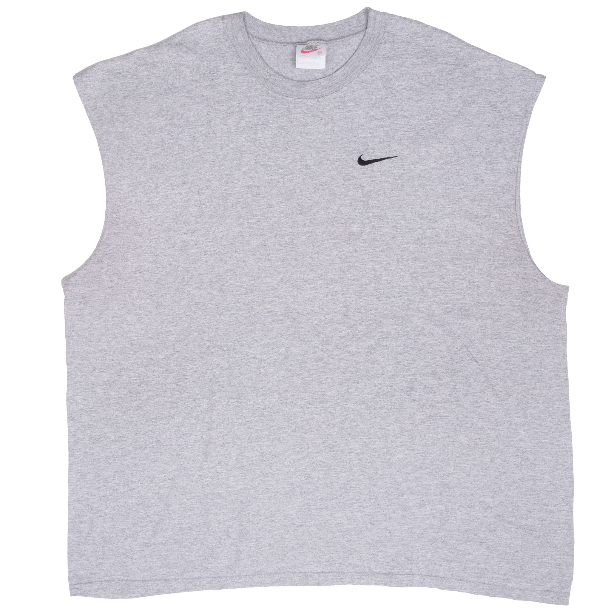 Vintage Nike Center Swoosh Grey Tank Top Tee Shirt 1990S Size 2XL