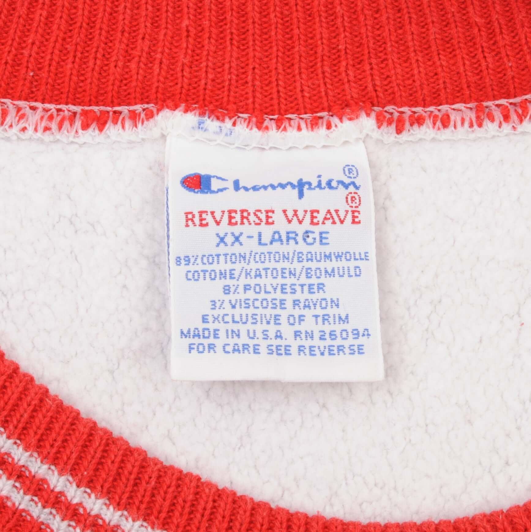 Vintage Grey Champion Reverse Weave Spellout Sweatshirt 1990S Size 2XL Made In USA