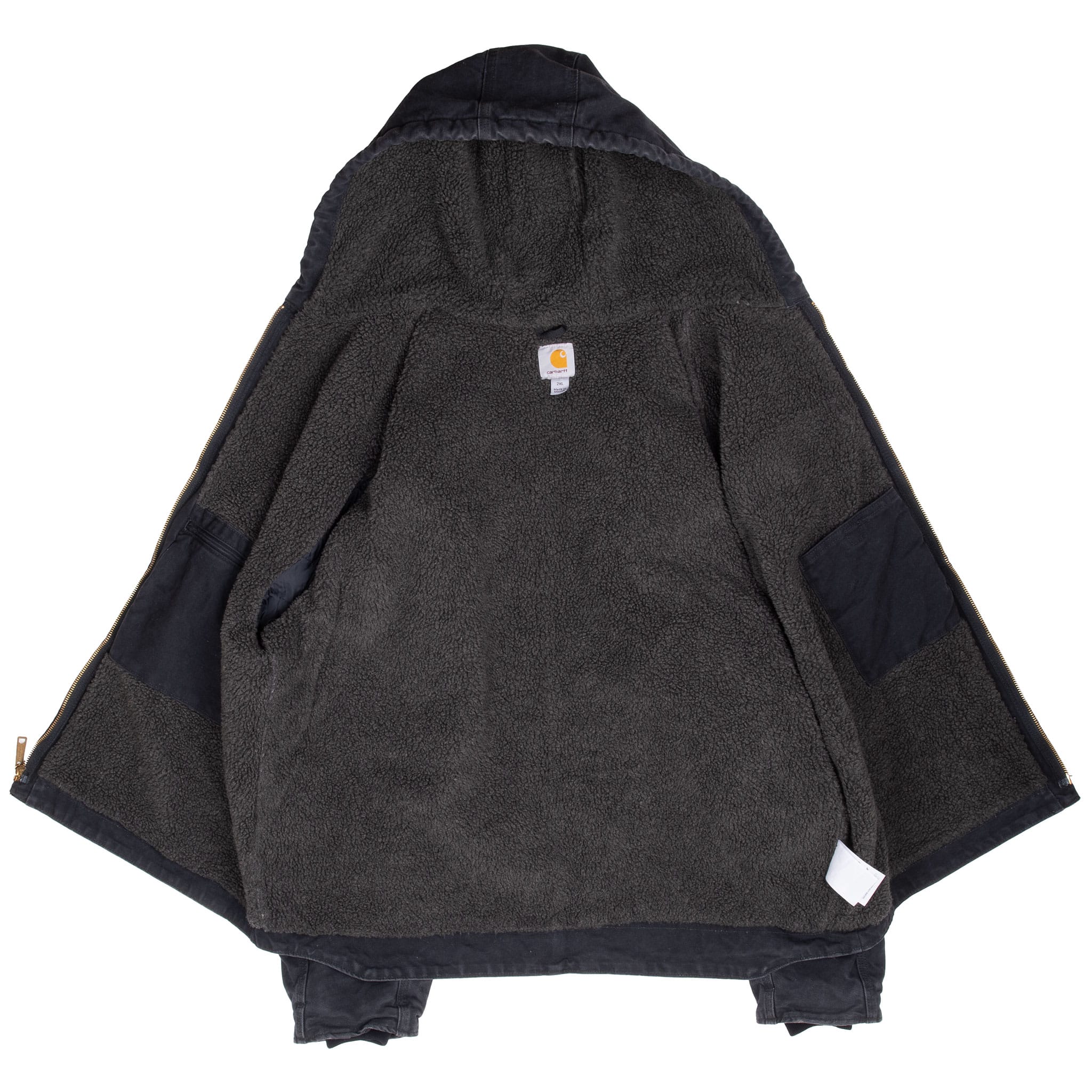 Vintage Carhartt Sherpa Black Active Jacket 2015 J141Blk Size 2XL