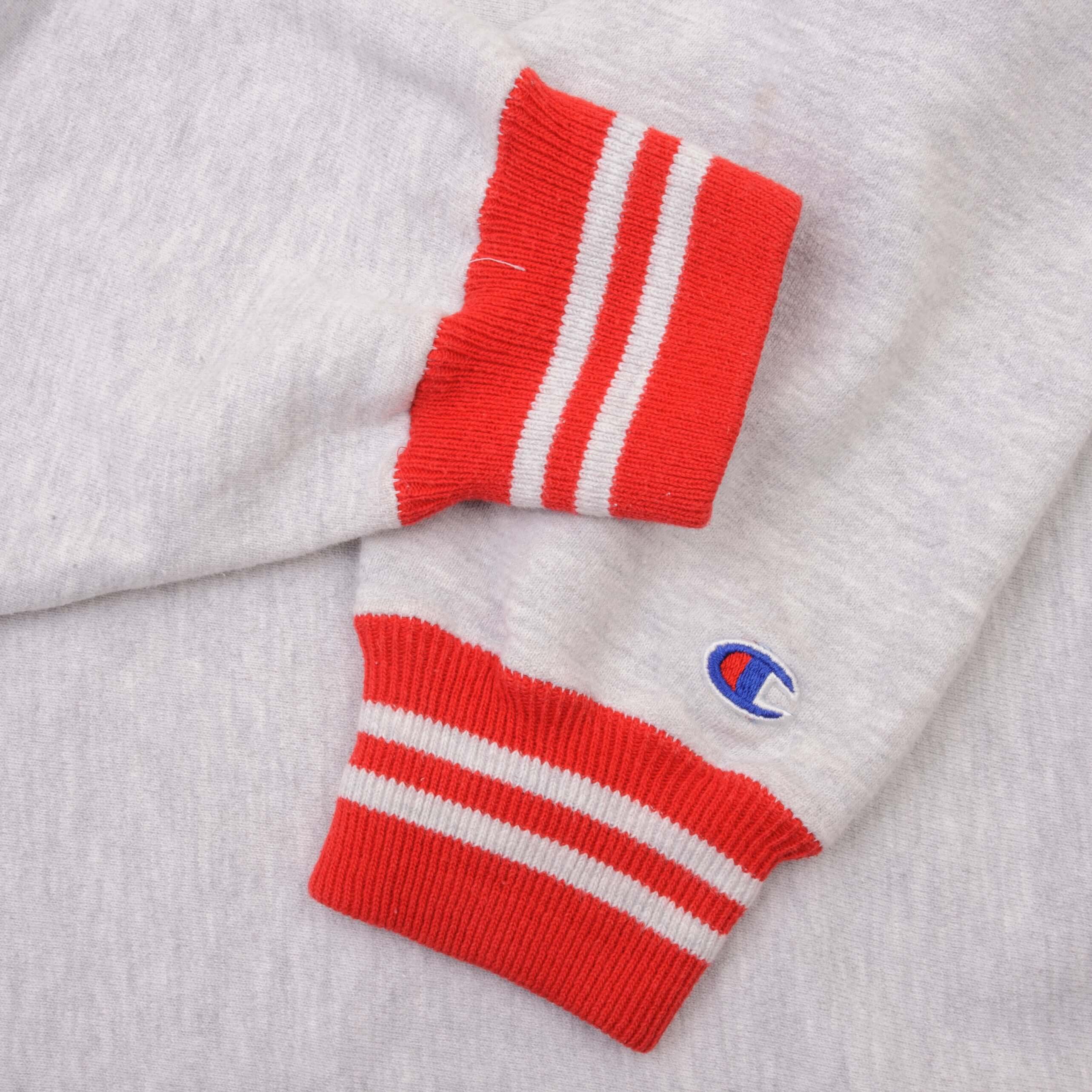 Vintage Grey Champion Reverse Weave Spellout Sweatshirt 1990S Size 2XL Made In USA