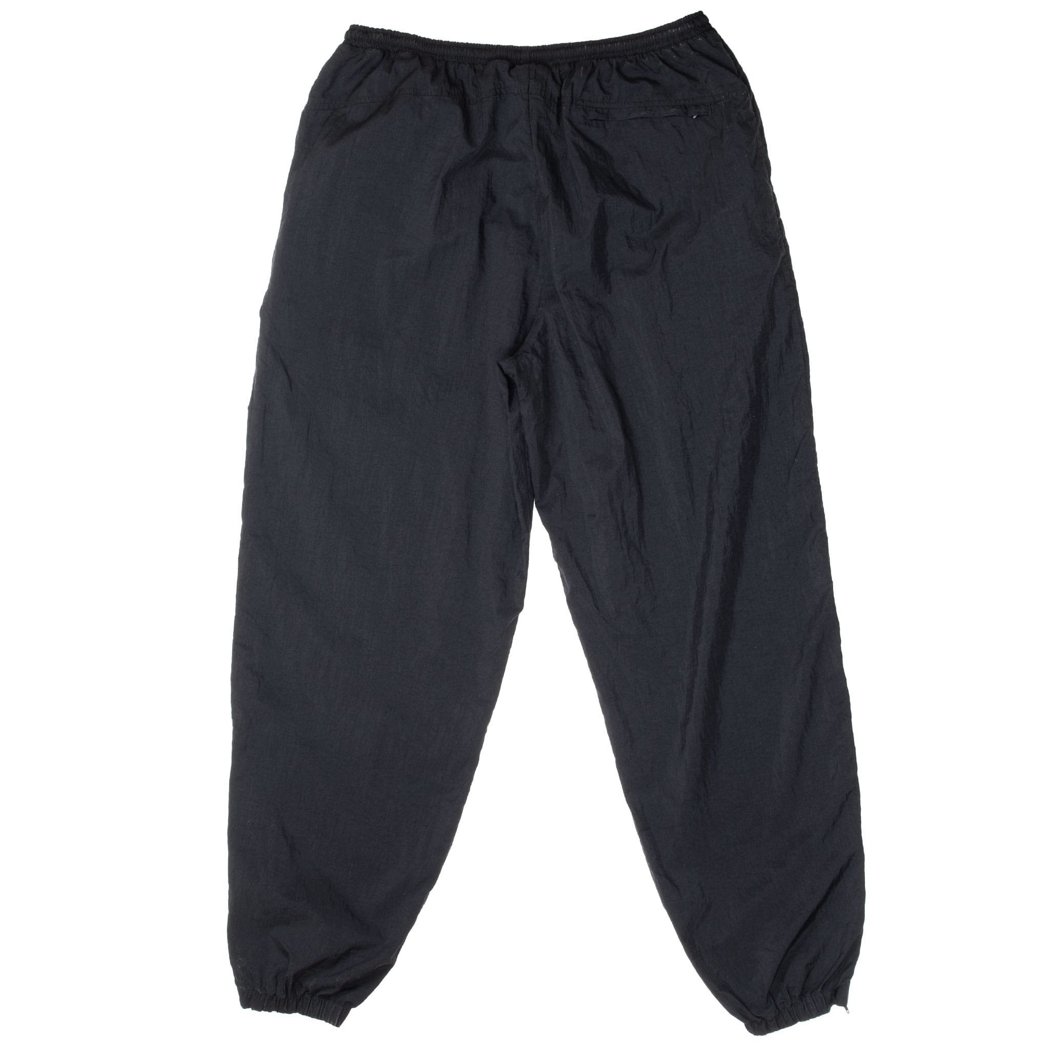 Vintage Nike Classic Swoosh Black Nylon Track Pants Late 1980S Size XL