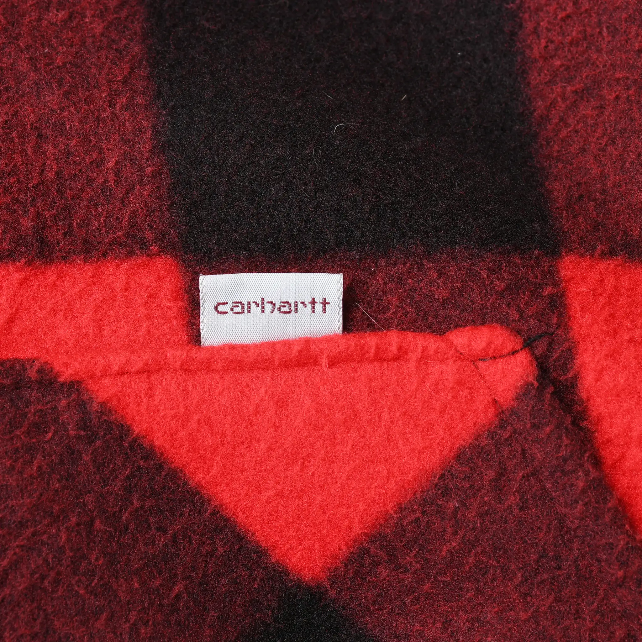 Vintage Carhartt Red Black Plaid Fleece Jacket 1990s 2XL Made in USA