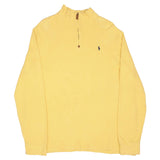 Vintage Ralph Lauren Yellow Quarter Zip Sweater Size XL 1990S