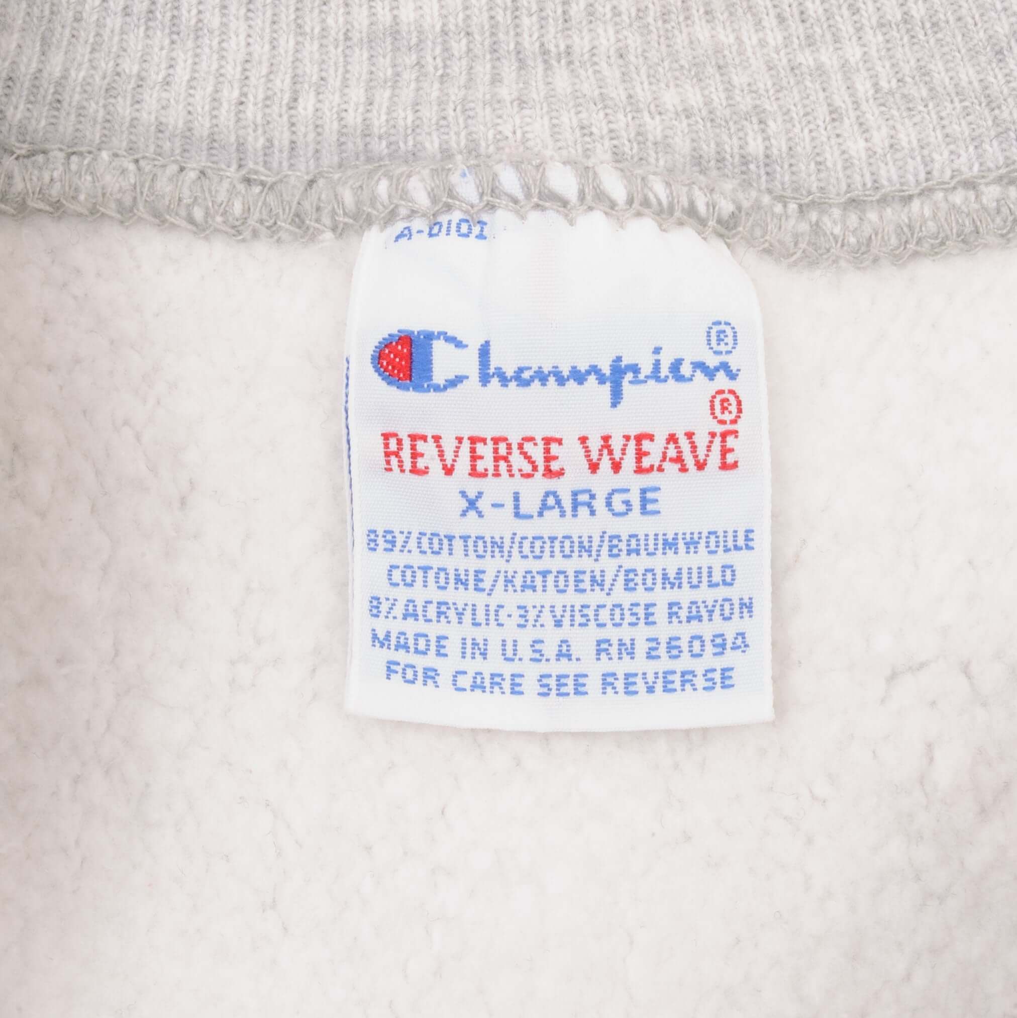 Vintage Gray Champion Reverse Weave Notre Dame University Sweatshirt 1990S Size XL Made In USA