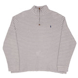Polo Ralph Lauren Gray Stripped Quarter 1/4 Zip Sweater Size 2XL