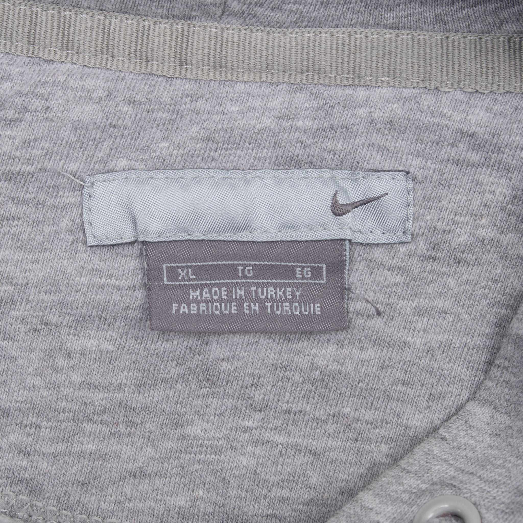 Vintage Nike Spellout Swoosh Grey Hoodie Sweatshirt 2000S Size XL