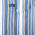 Close-up of striped chest pockets, white pearl snap, pointed flaps, and Wrangler tab