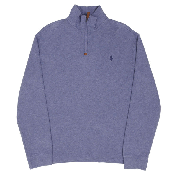 Polo Ralph Lauren Blue Quarter 1/4 Zip Sweater Size Large