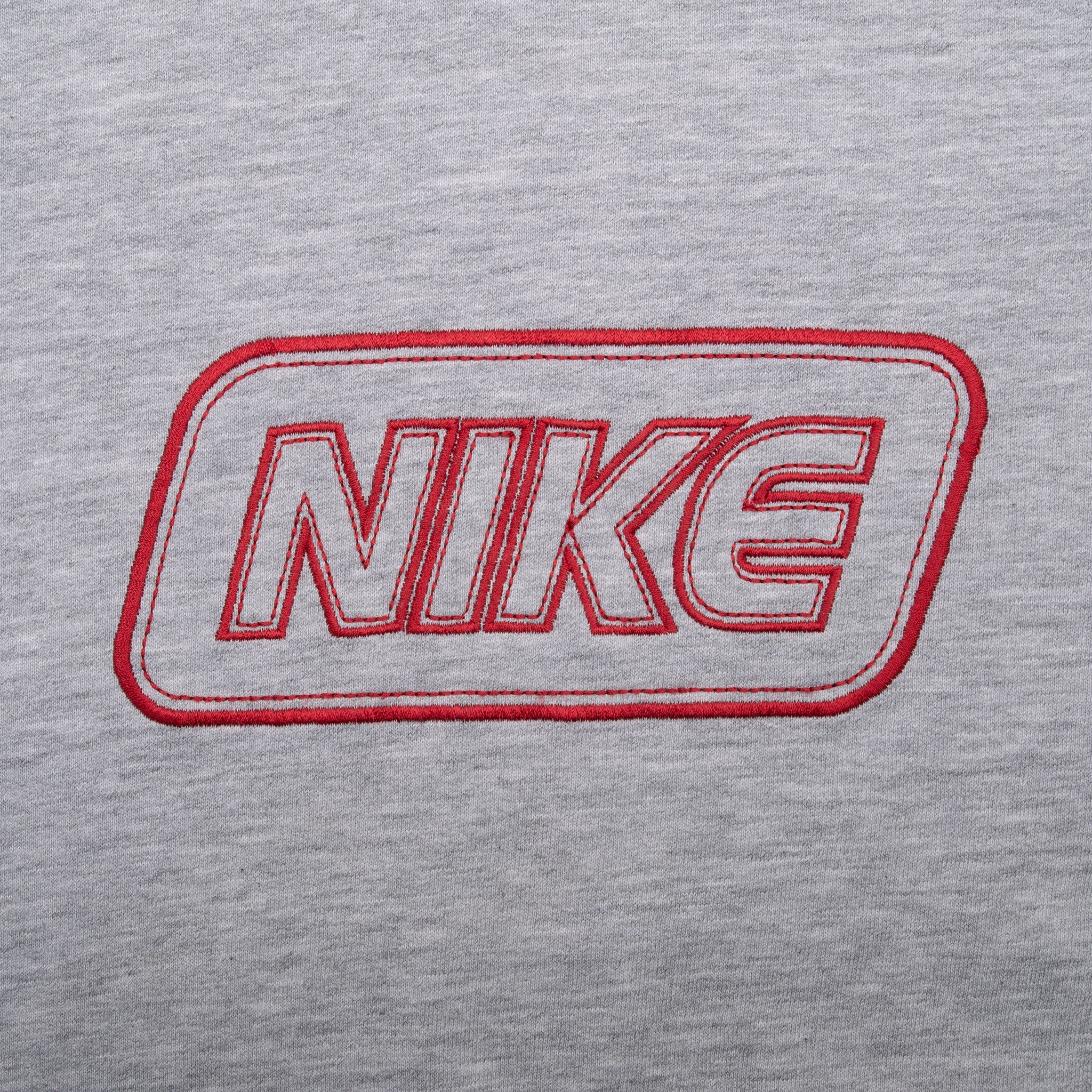 Vintage Nike Spellout Swoosh Grey Hoodie Sweatshirt 2000S Size XL