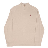 Polo Ralph Lauren Beige Quarter 1/4 Zip Sweater Size Large