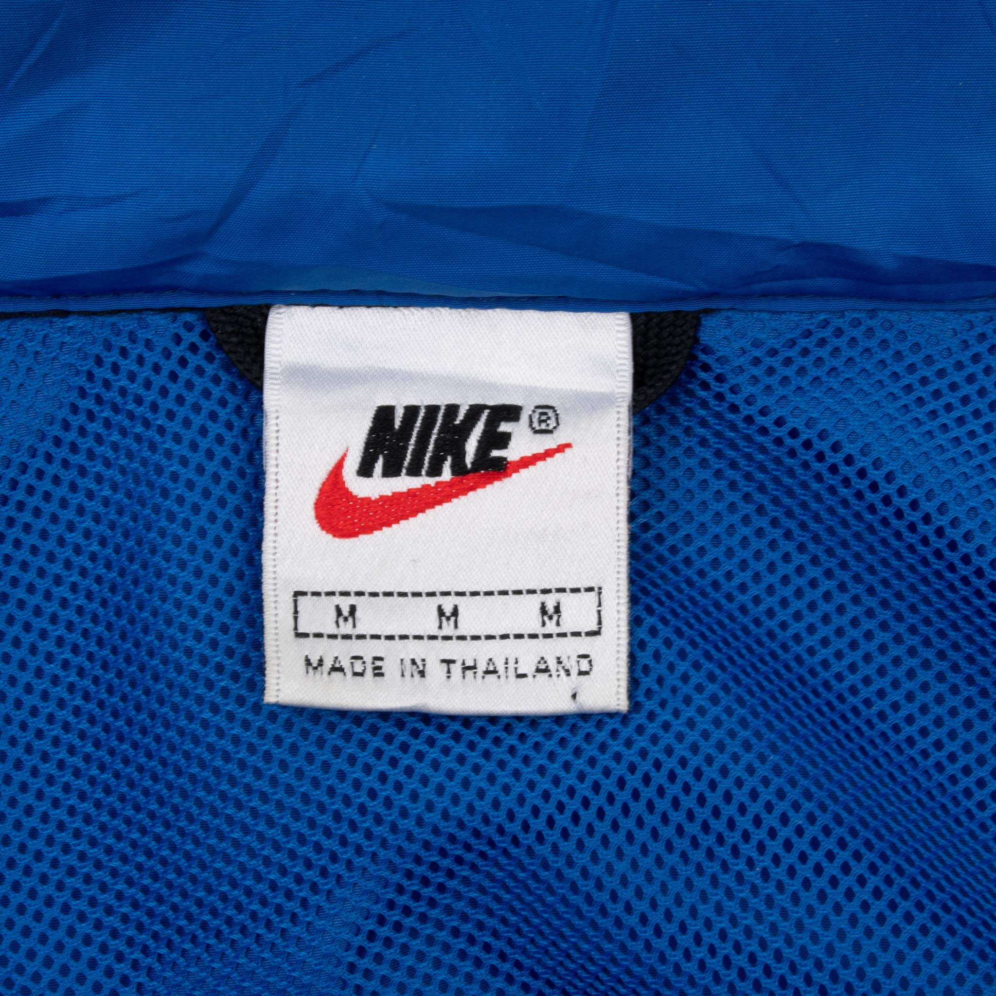 Vintage Nike Classic Swoosh Blue Windbreaker Jacket 1990S Size Medium