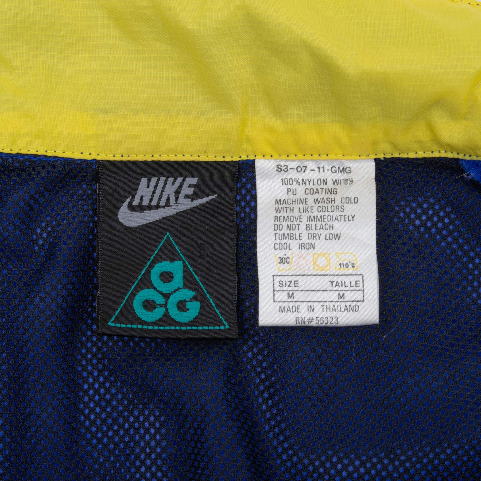 Vintage Nike Acg Blue Windbreaker Jacket 1990S Size Medium