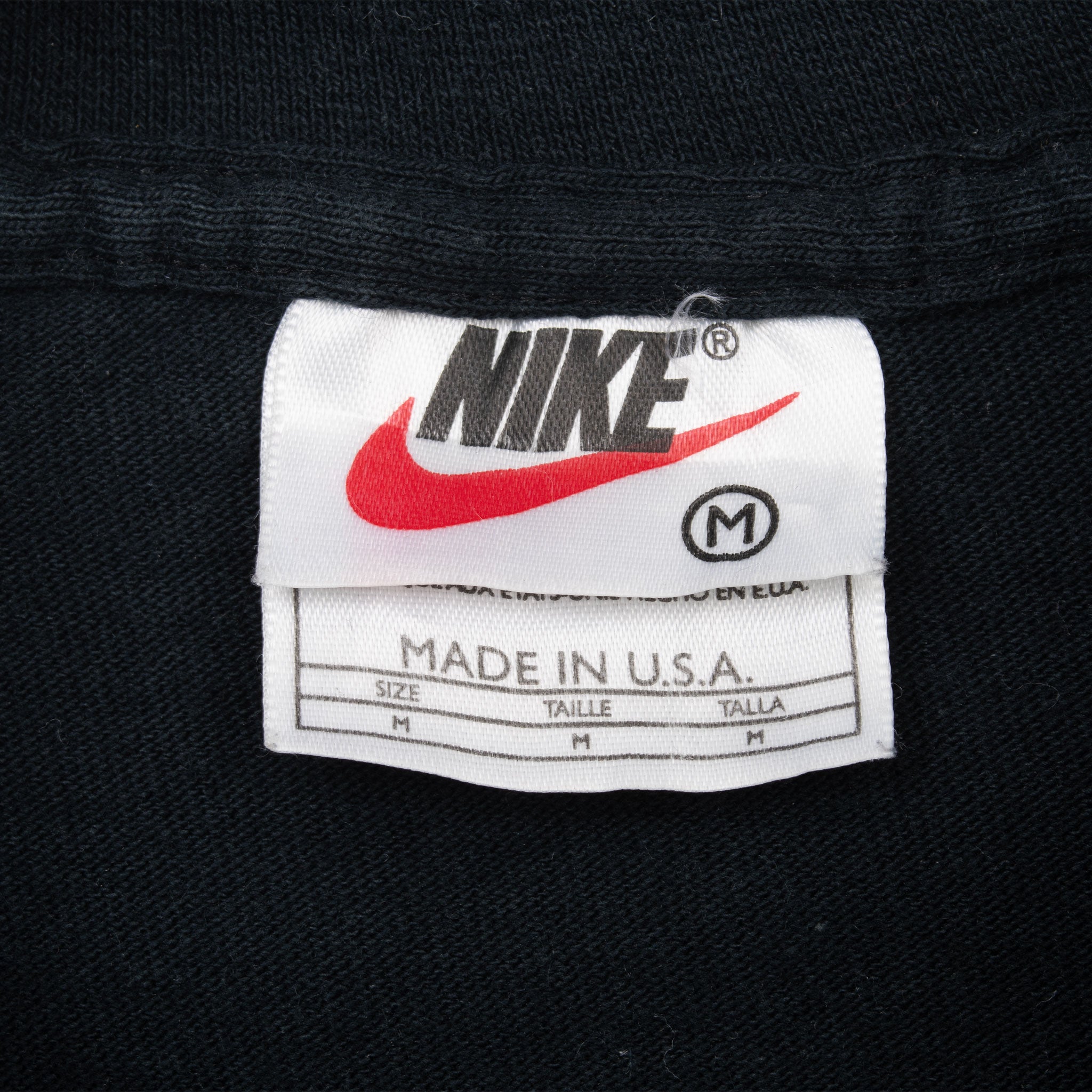 Vintage Black Nike Long Sleeve Turtle Neck 1990s Heavy Weight Tee Shirt Size Medium Made In USA