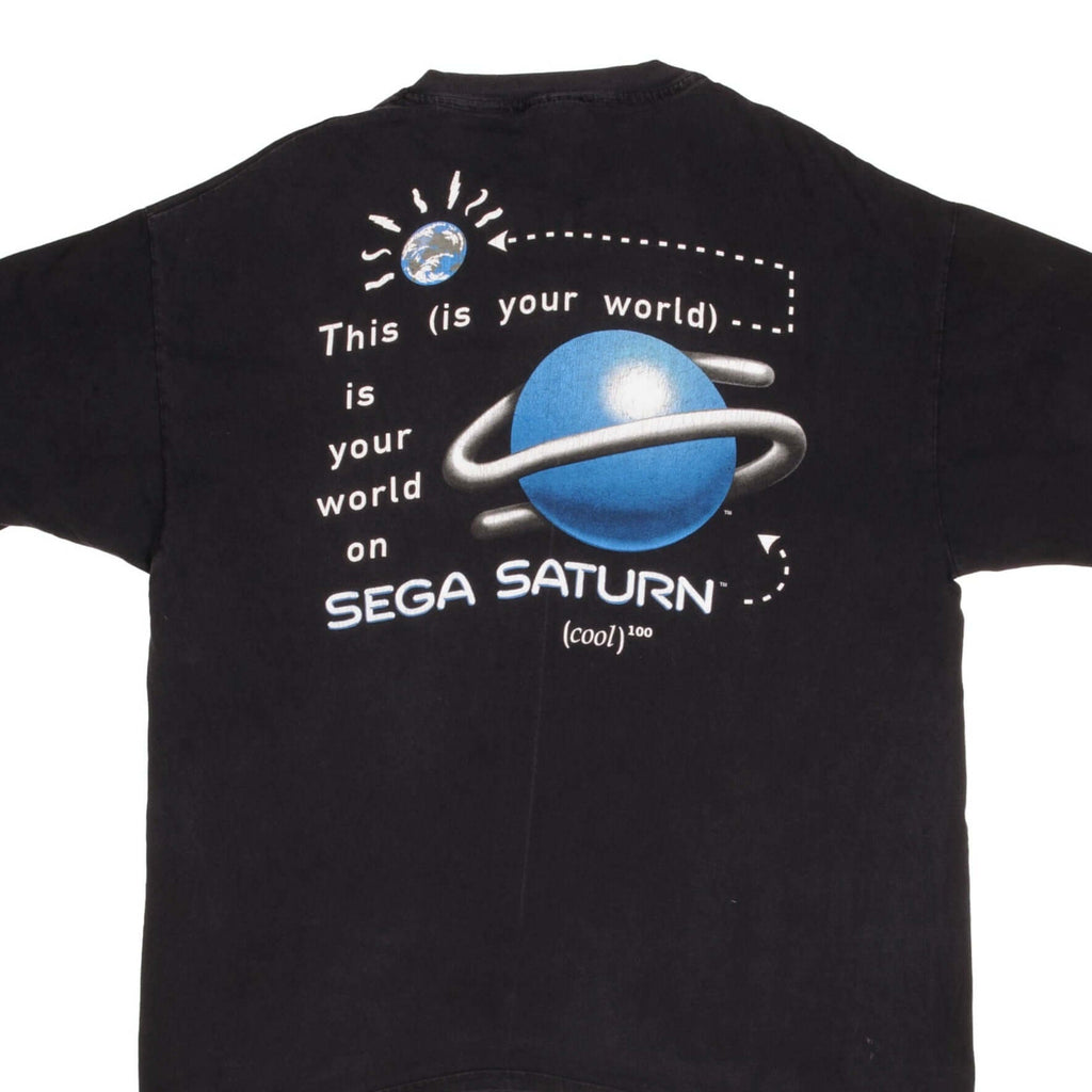 Vintage Sega Saturn 1990S This is your world on Sego Saturn Tee Shirt Size XL With Single Stitch Sleeves