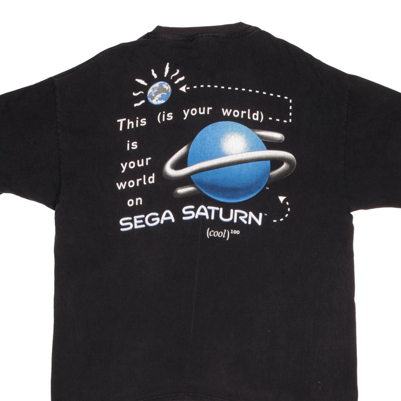 Vintage Sega Saturn 1990S This is your world on Sego Saturn Tee Shirt Size XL With Single Stitch Sleeves