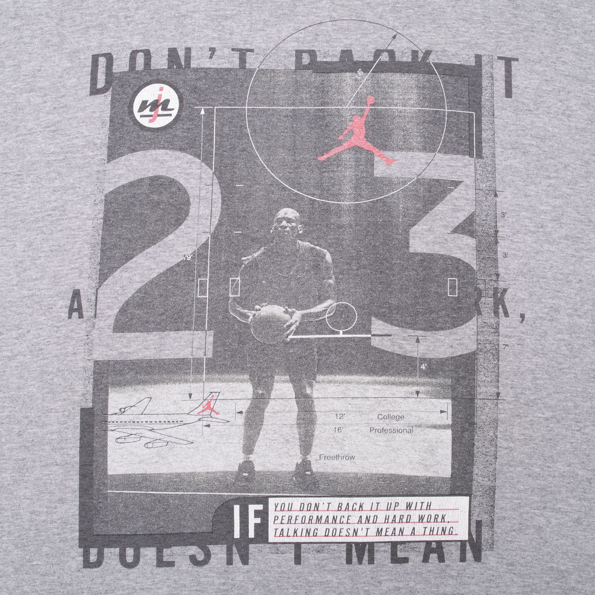 Vintage Nike Michael Jordan 1990S Grey Tee Shirt 1990S Size 2XL Made In Usa