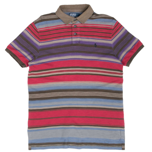 Vintage Ralph Lauren Striped Polo Shirt 1990S Size Large