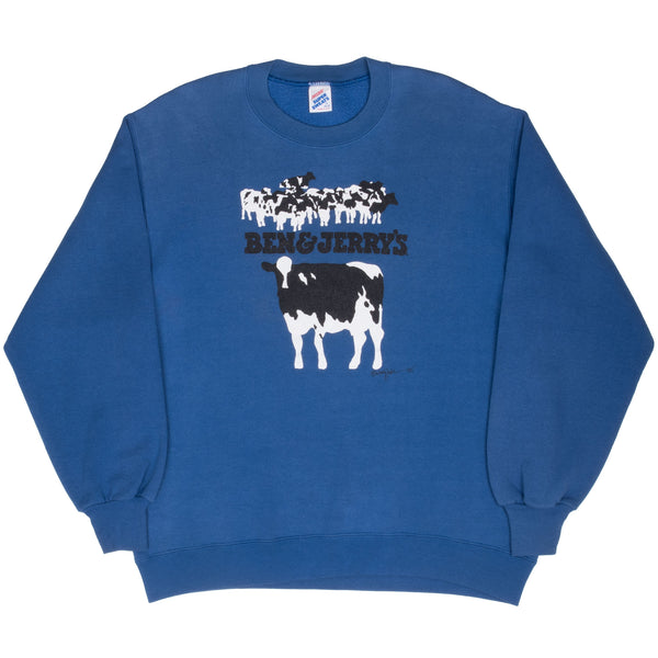 Vintage Ben &amp; Jerry's Ice Cream Sweatshirt 1985 Size LARGE Made In Usa