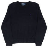 Vintage Ralph Lauren Black Knit Sweater Size XL 1990S