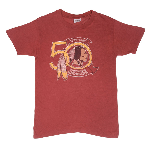 Vintage NFL 50th Anniversary Washington Redskins Tee Shirt 1986 Size Small Made In USA. Stedman