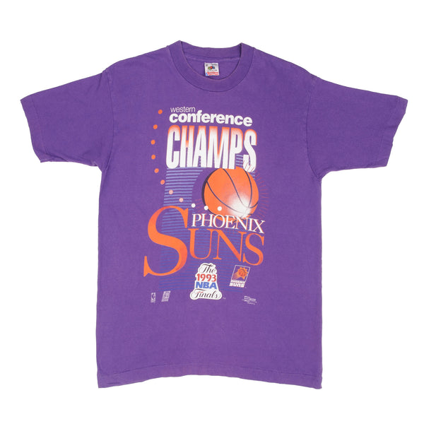 Vintage NBA Finals Phoenix Suns 1993 Western Conference Champions Tee Shirt Size Medium With Single Stitch Sleeves