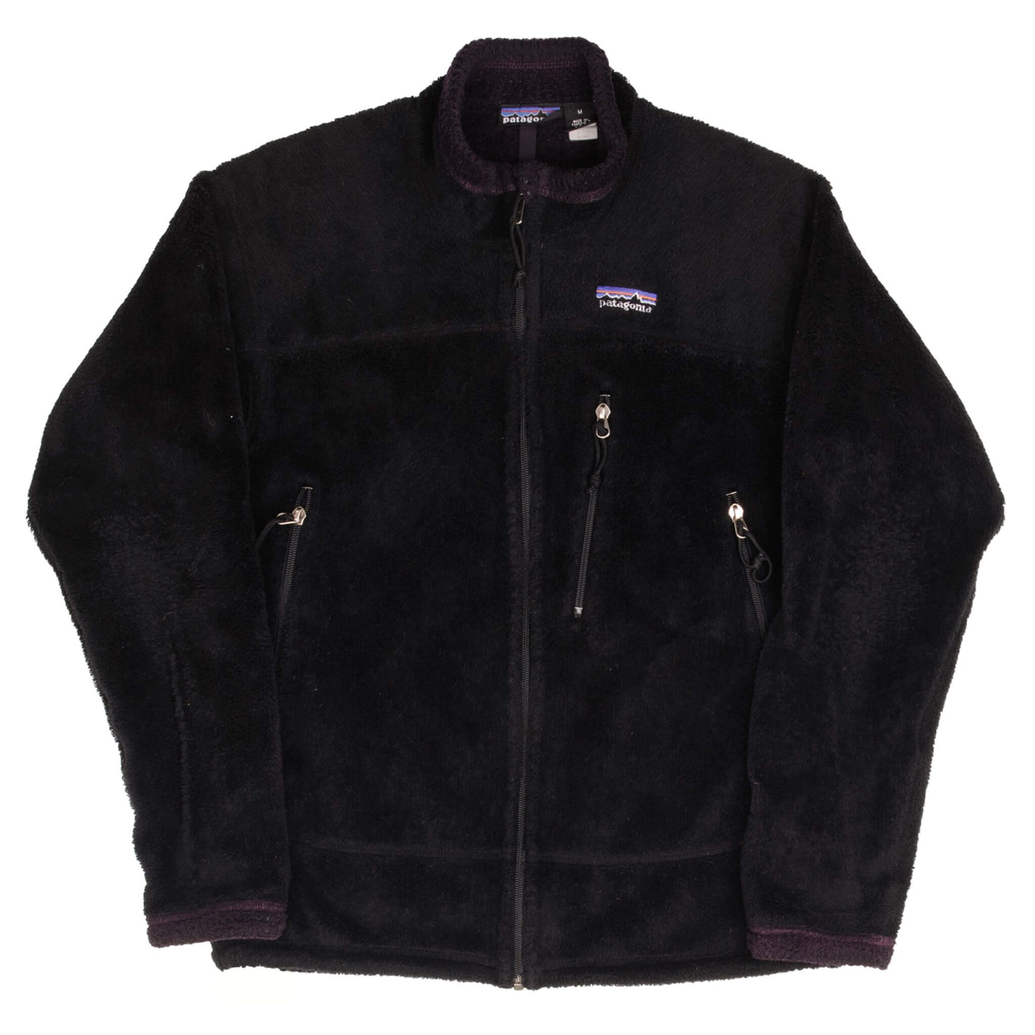 Vintage Patagonia R4 Black 1990S Fleece Jacket Size Medium Made In Usa
